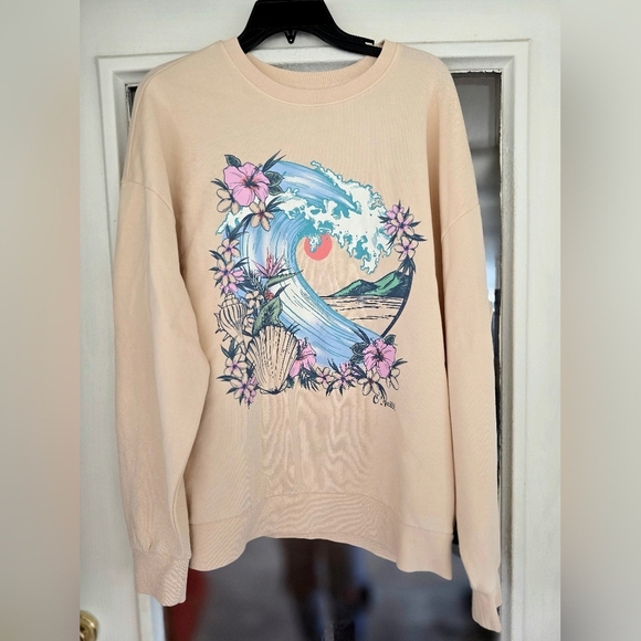 O'Neill Sweaters - O'Neill Floral Wave Graphic Sweater - Cream